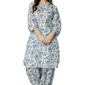 Women's Cotton Kurta Set with Palazzo Pants