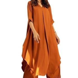 ANNI DESIGNER | Women's Pure Cotton Rust Co-ord Set