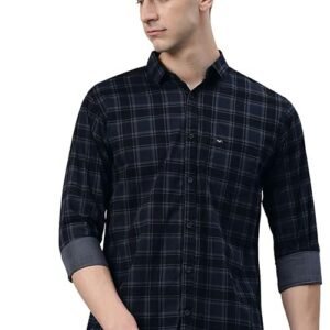 Man Small Checkered Slim Fit Cotton Casual Shirt