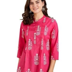 Women's Cotton Printed A-line Short Kurti