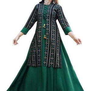 Women Printed Cotton Rayon Blend Anarkali Kurta